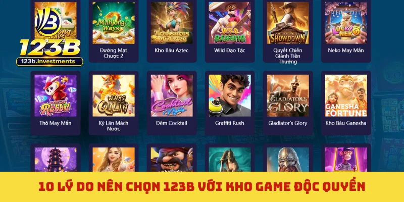 10 lý do nên chọn 123B với kho game độc quyền