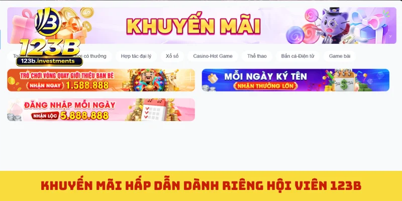 Khuyến mãi hấp dẫn dành riêng hội viên 123B