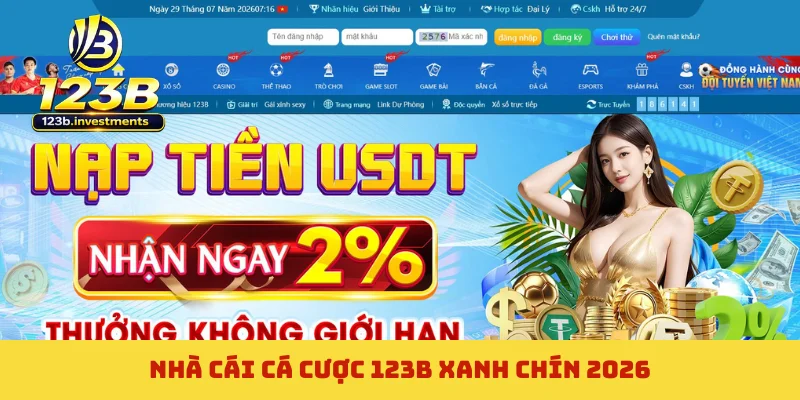 Nhà cái cá cược 123B xanh chín 2026